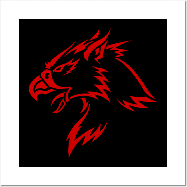 Red Gryphon Wall Art by Creatively Autistic